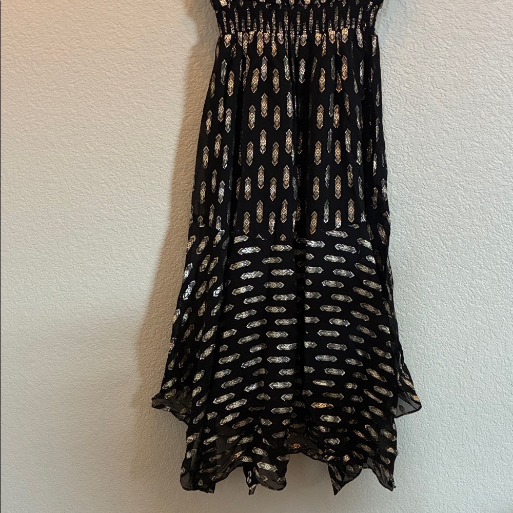 NWT Shoshanna Black and Gold Midi Dress - Picture 7 of 10